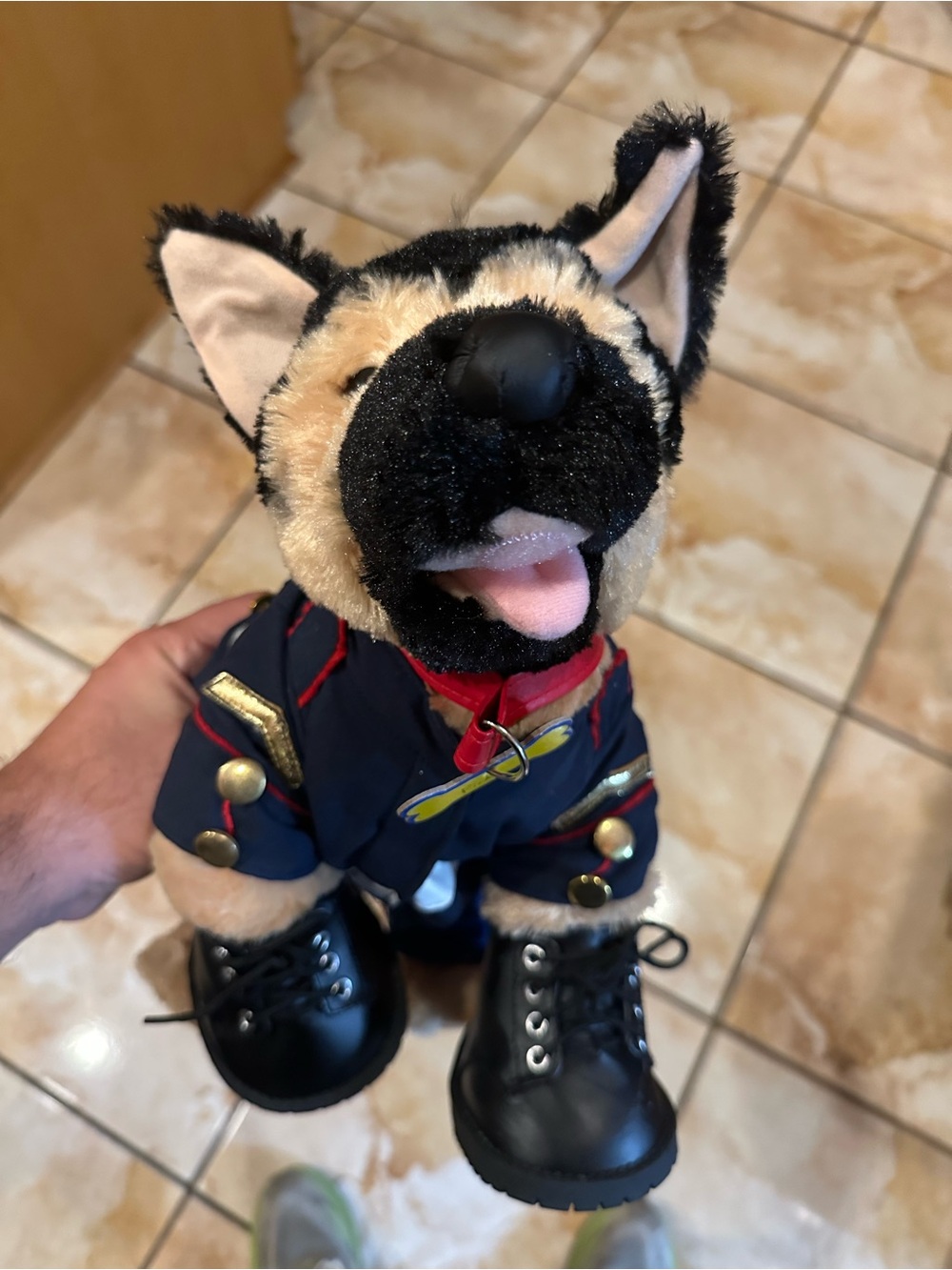 Build A Bear German Shepherd Plush USMC Marine Corps Dress Blues Boots